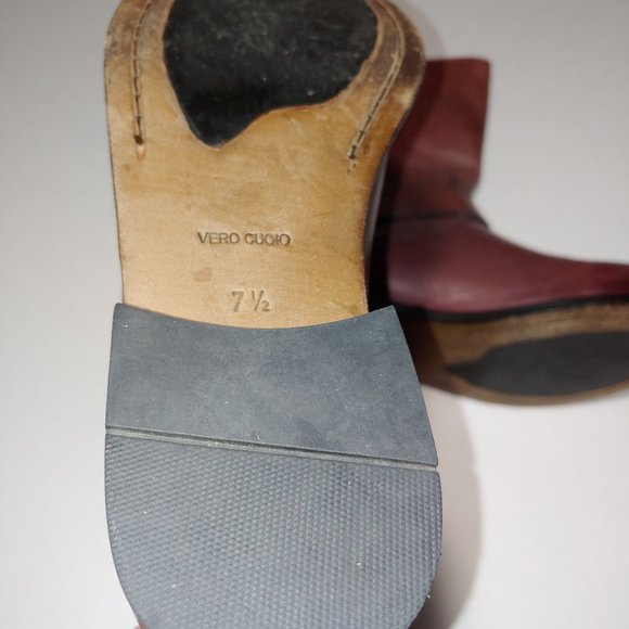 Hardy Leather Mid ,Calf Pull On Boots Size 7.5 Wine Cordovan - Picture 7 of 9